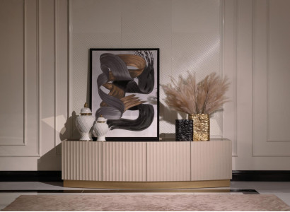 Sideboard Sideboard Wardrobe Wooden Cabinet Wood Beige Living room